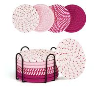 Smgmg Lot de 4 Dessous de Verre absorbants, Rose, Lot de 8 Dessous de Verre Mignons pour Table Basse et Bureau