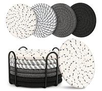 Smgmg Lot de 8 Dessous de Verre pour Boissons, Dessous de Verre pour Table Basse, Dessous de Verre absorbants, Dessous de Verre bohème, Dessous de Verre pour Table en Bois, décoration de Salon