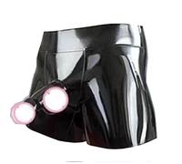 SMGZC Latex Boxers Homme Latex Caleçons Shorts en Latex Noir Latex Slips sous-vêtement en Latex pour Homme (L)