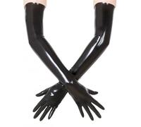 SMGZC Latex Gants longs Caoutchouc Gants Accessoires de vêtements en latex, Latex naturel Moulage jetable,Unisexe (Noir,L)