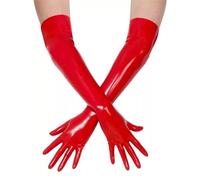 SMGZC Latex Gants longs Caoutchouc Gants Accessoires de vêtements en latex, Latex naturel Moulage jetable,Unisexe (Rouge,M)