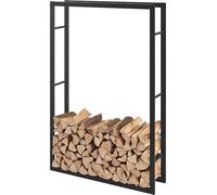 SMH LINE® Étagère à bois de chauffage - Pour l'intérieur et l'extérieur - En métal solide - Étanche et ignifuge - Aide à l'empilage du bois de chauffage - Noir (150 x 100 x 25 cm)