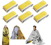 SMH LINE® Lot de 100 couvertures de sauvetage, couvertures d'urgence, film de sauvetage indéchirable et imperméable, couverture de premiers secours, couverture chauffante pour extérieur, randonnée