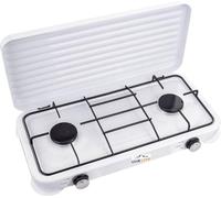 SMH LINE® Réchaud à gaz de camping 2 Feux lumières, 50 mbar, gaz propane, 4,4 kW, plaque de cuisson camping, bouteille à gaz, cuisinière extérieure, XL (sans tuyau ni régulateur)