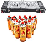 SMH LINE® Réchaud à gaz de camping avec 8 cartouches de gaz 227 g 227 g