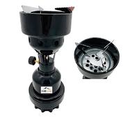 SMH LINE® Réchaud de camping, allume-charbon, allume-gaz, cartouches perçables, mélange de butane et propane, brûleur à gaz, barbecue, camping, extérieur (noir)