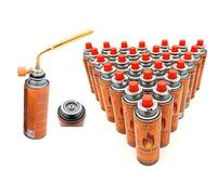 SMHLINE® Brûleur à gaz avec 8 cartouches de gaz 227 g, lampe à souder polyvalent, brûleur Bunsen 1371 °C, brûleur à souder 1760 W, brûleur de mauvaises herbes, chalumeau de soudage (brûleur avec 8 gaz