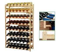 SMHLINE® Étagère à vin en bois de pin solide pour 56 bouteilles