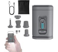 SMHLINE Pompe à air électrique à batterie, 2400 mAh, rechargeable, mini pompe électrique 3 en 1 avec USB, 5 buses d'air pour matelas gonflable, canapé, piscine, bateau gonflable