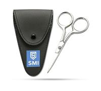 SMI 9 cm Ciseaux Barbe Homme - Ciseaux Moustache Homme et Ciseaux Sourcils - Petit Ciseaux Pointu Acier Inoxydable - Hair Scissors avec Étui