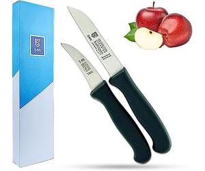SMI Solingen 2 pièces couteau eplucheur et couteau office droit et courbe couteau cuisine pour fruits et légumes Made in Germany