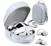 SMICEM Grand sac de transport pour Meta Quest 3/3S ultra haute capacité compatible avec casque de réalité virtuelle, poignées de contrôleur, sangle de batterie Elite et accessoires, boîtier résistant