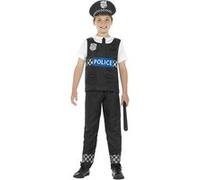 Smiffys 21948M Déguisement Enfant Policier, Noir/Blanc, Taille M