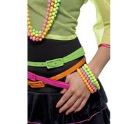 Smiffy's 27366 Lot de 4 bracelets fluo pour femme Couleurs assorties Taille unique