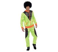 Smiffys - 43081L - Déguisement Homme, Jogging Rétro - Taille - Néon Vert