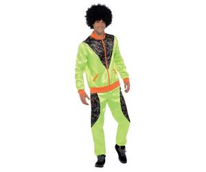 Smiffys - 43081L - Déguisement Homme, Jogging Rétro - Taille - Néon Vert