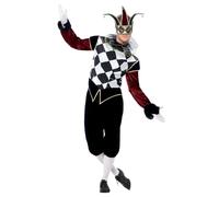 Smiffy's Costume Harlequin vénitien gothique avec haut, pantalon et col Halloween