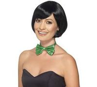 Smiffys 44707 Déguisement Adulte Nœud Papillon à Paillettes, Vert, Taille Unique Vert G