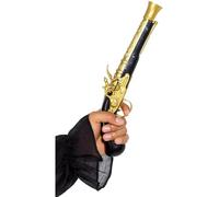 Smiffy's 48560 Pistolet Pirate réaliste pour Adulte Noir/doré Taille Unique