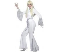 Smiffy's Déguisement femme 70s Disco Lady Blanc Taille M