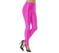 Smiffy's Legging pour femme en lycra spandex disco années 80 rose fluo Taille M