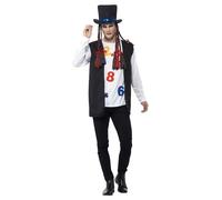 Smiffy's Costume pop star années 80, multicolore, avec haut, gilet, chapeau et nattes, Halloween
