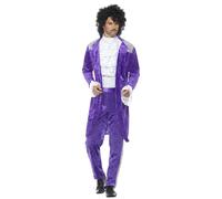 Smiffys 80s Purple Musician Costume, Purple (Size L)