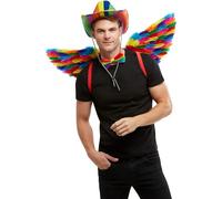 Smiffys Ailes à plumes arc-en-ciel, 80 cm / 31 po