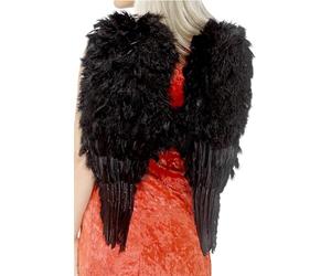 Smiffys Ailes d'ange avec plumes, noires, 50cmx60cm / 20inx24in Halloween