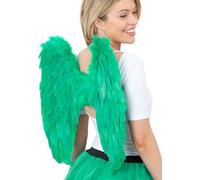 Smiffys Ailes d'ange en plumes, vertes, 50x50cm/20x20in