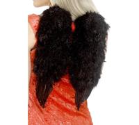 Smiffys - Ailes d'ange pour femme - Accessoire de déguisement, plume SM244 (Taille unique) (Noir)