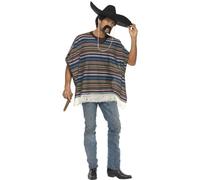 Smiffys Authentic Looking Poncho, Blue