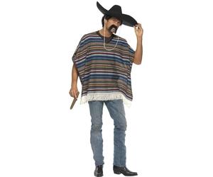 Smiffys Authentic Looking Poncho, Blue