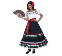 Smiffys Authentic Western Sexy Senorita Costume, Black & W (Size M)