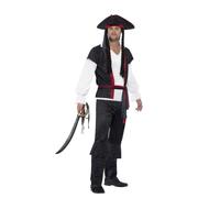 Smiffys Aye Aye Pirate Captain Costume, Black (Size M)