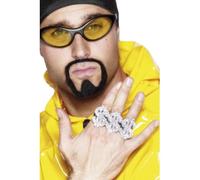 Smiffys Bague de rappeur motif '3 dollars', argent Halloween
