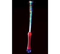 Smiffys Baguette magique fibre optique, rose, avec boule à facettes, 36cm / 14in Halloween