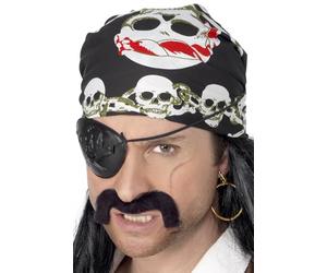 Smiffys Bandana pirate, avec motif crâne et ossement Halloween
