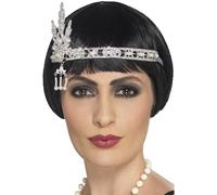 Smiffys Bandeau jeune fille délurée années 20 à bijoux, Argent Halloween