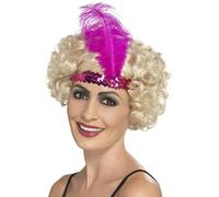 Smiffy's Bandeau jeune fille délurée Années 20 – Rose avec plume