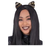 Smiffys Bandeau oreilles de chat léopard à paillettes