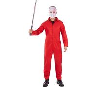 Smiffys Bank Robber Boiler Suit, Red