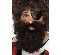 Smiffys Barbe de pirate, marron, nylon, Deluxe