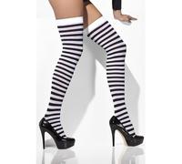 Smiffys Bas opaque, noir & blanc, rayé (Lot de 2)