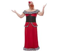 Smiffy's Costume femme à barbe rouge – robe, corset et bandeau – Halloween