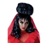 Smiffys Beetlejuice, perruque de Lydia, Cheveux mi-longs avec frange