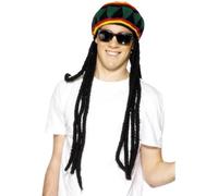Smiffys Béret rasta, multi couleurs, avec dreadlocks
