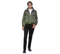 Smiffys Blouson aviateur Top Gun Maverick, avec badges appliqués Halloween, Carnaval