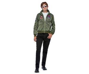 Smiffys Blouson aviateur Top Gun Maverick, avec badges appliqués Halloween