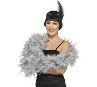 Smiffys - Boa de plumes "Deluxe" SM3178 (Taille unique) (Argent)